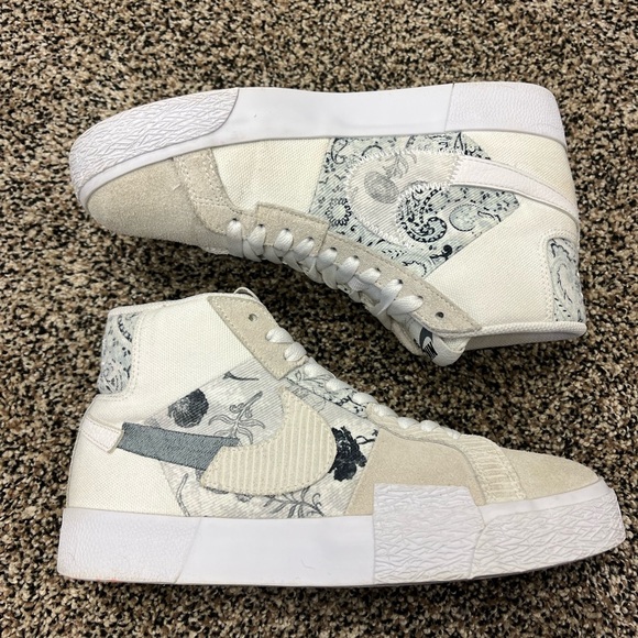 Nike Sb Zoom Blazer Mid Prm Athletic Shoes Mens Size 5 White Gray[DM0859-100] - Picture 3 of 5